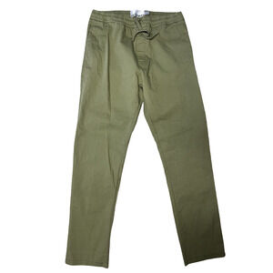 Inkerman Pants Mens 30 Olive Green Elastic Waist Drawstring Chino Stretch Casual